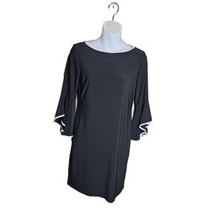 Tiana B. Women’s Black Dress with White Accent 4P Career Wear Minimalist